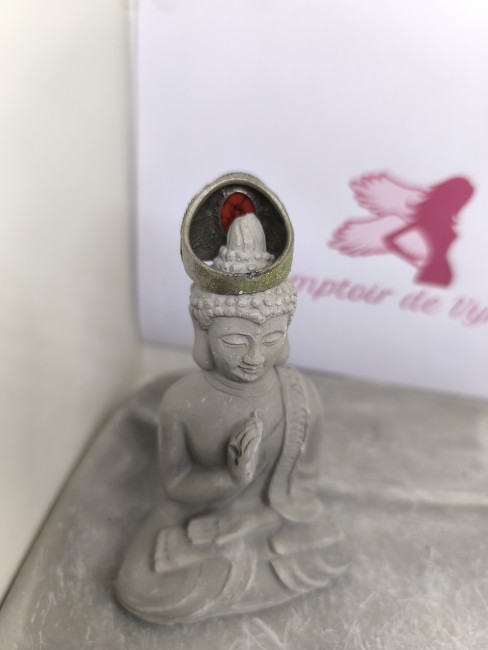 Bague masculine pierre rouge