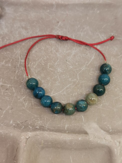 Apatite Bleue Bracelet Ajustable Bijou apatite 10 perles 8 mm