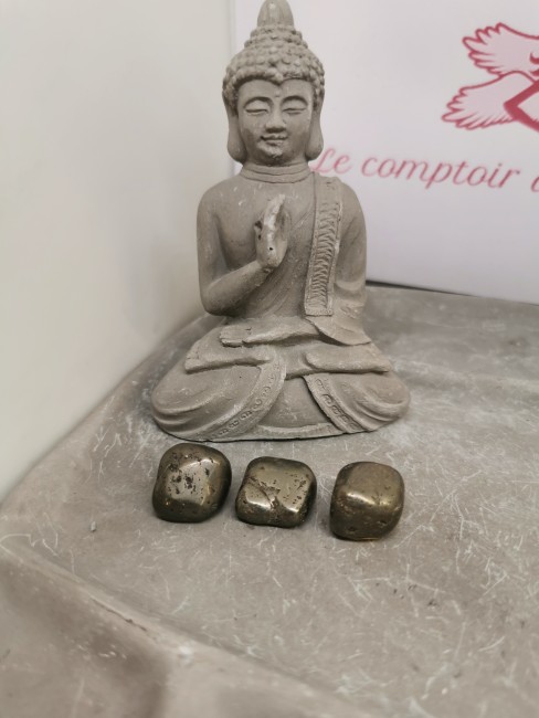 pyrite pierre dorée polie