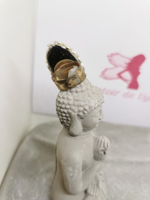 Bague argent avec pierre onyx noir