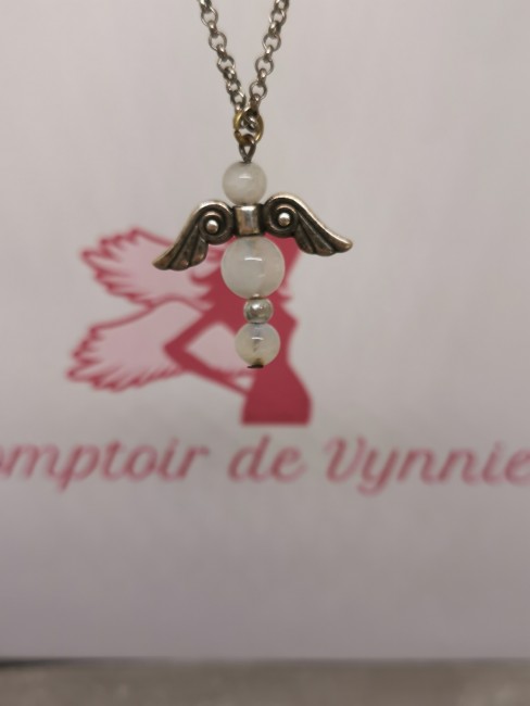 collier ange pierre de lune