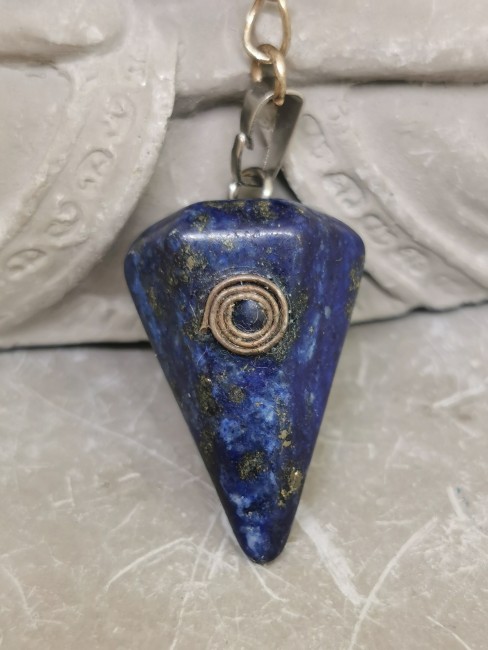 Pendule Radiesthésie Bleu Pendule lapis lazuli spirale