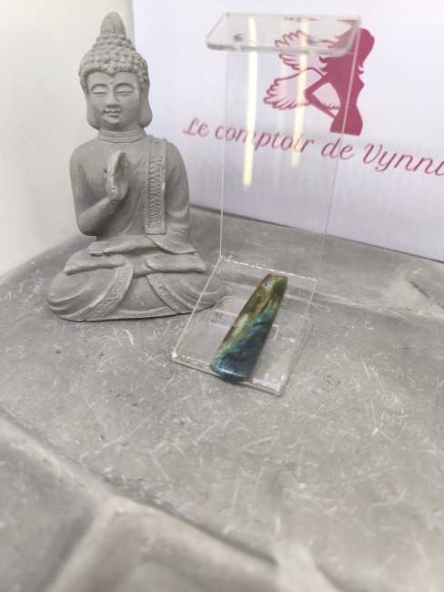 Bois fossile opalisé bleu vert marron Pierre fossile opalisée pièce unique naturelle