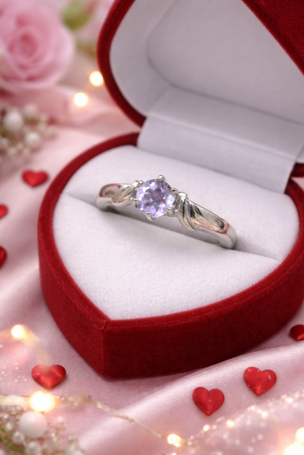 Bague argent améthyste naturelle taille 50