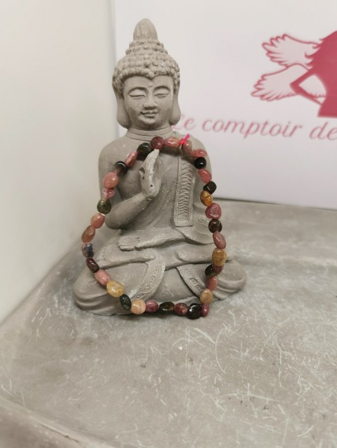 bracelet tourmaline rose verte jaune