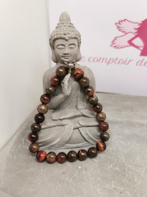 bracelet oeil de taureau bronzite pierre naturelle
