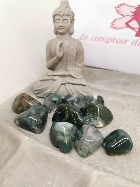 pierre roulée agate mousse naturelle