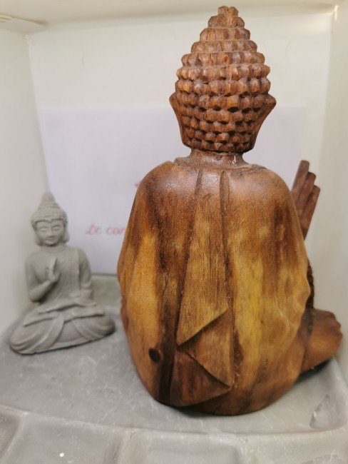 Décoration Spirituelle Bouddha Statue zen bois fait main