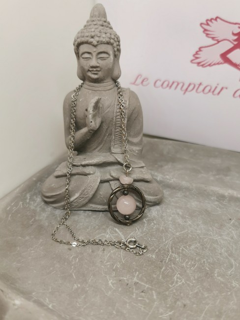 Collier pierre naturelle collier pierre quartz rose argent