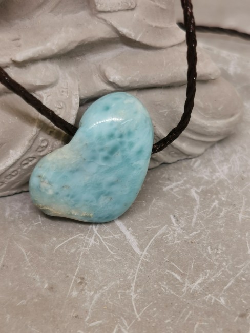 Pierre larimar polie en pendentif