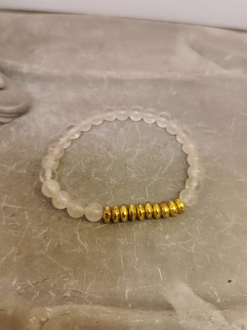 bracelet cristal de roche transparent naturel