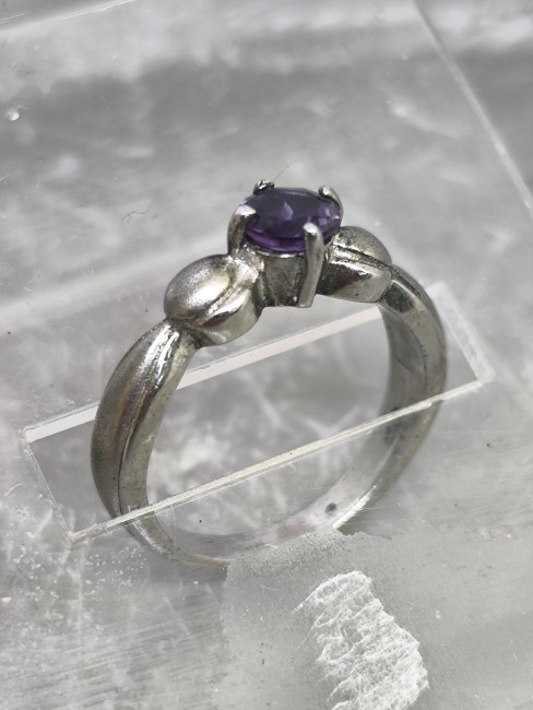 Bague énergétique en améthyste Bijou en argent améthyste Le Comptoir de Vynnie