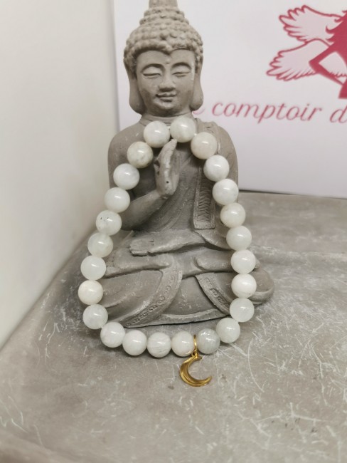 bracelet pierre de lune pendentif lune