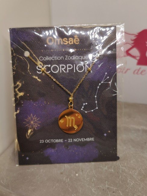 pendentif signe scorpion doré