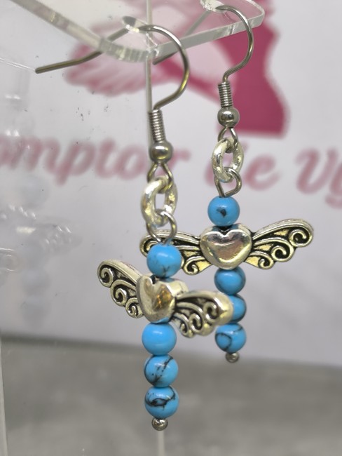 Boucles d’oreilles ange maman enfant citrine – bijou lumineux artisanal Boucles d’oreilles ange maman enfant citrine – bijou lumineux artisanal