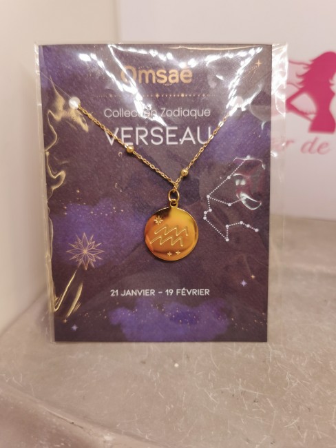 pendentif signe verseau doré