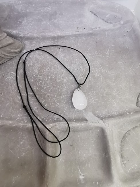 collier pierre amour quartz rose