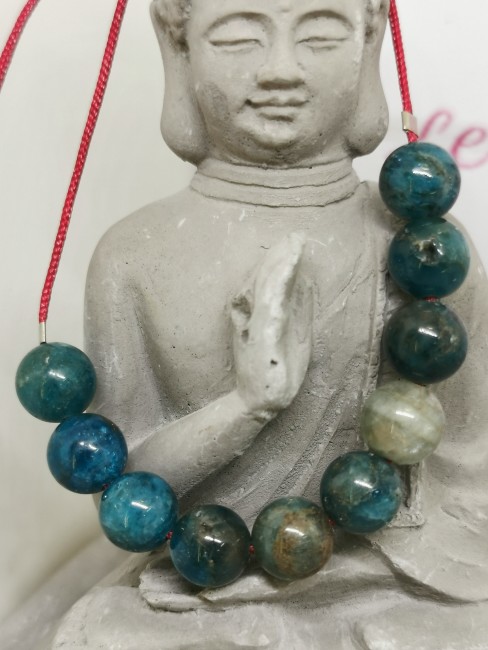 Bracelet Apatite Naturelle Cordon Rouge Bracelet apatite naturelle 8 mm cordon rouge