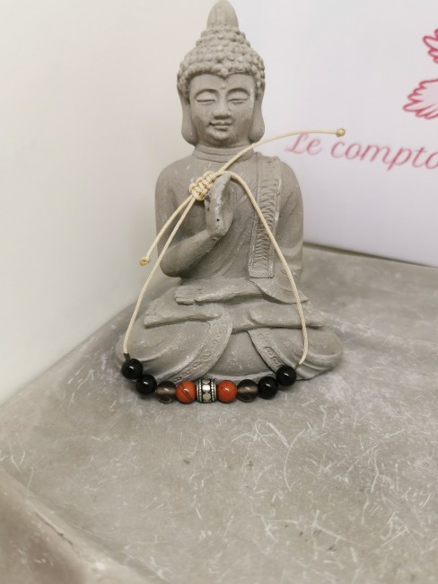 bracelet homme pierres naturelles cordon