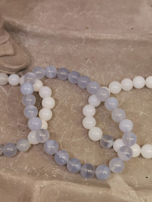Bracelet pierre naturelle calcédoine bracelet calcedoine 8mm