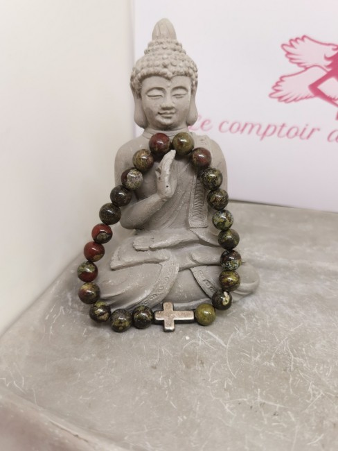 bracelet jaspe dragon pierre naturelle