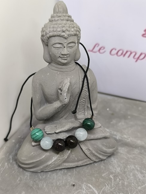 Bijou énergétique en pierres naturelles 8mm. Bracelet soutien énergétique articulaire