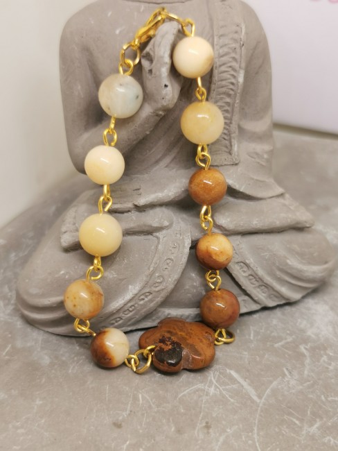 bracelet topaze jaune fleur