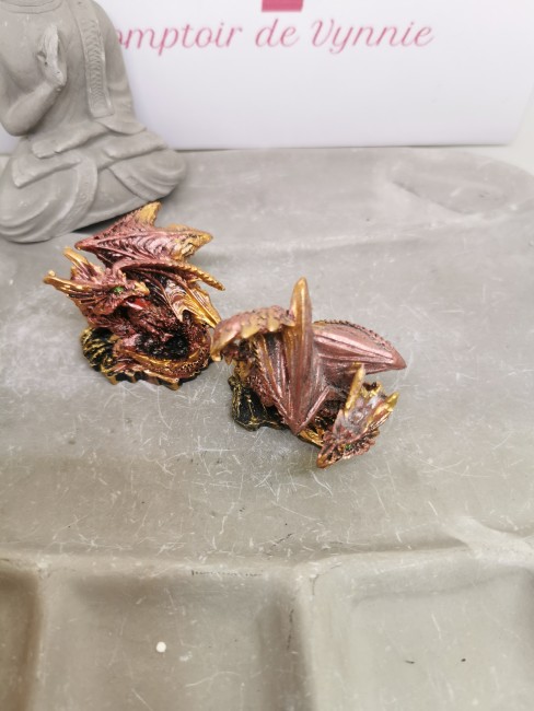 Dragon fantastique miniature cuivre Dragon cuivre version accroupie
