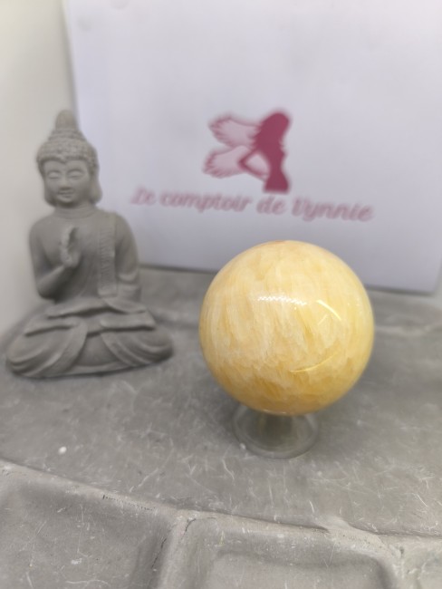 Pierre naturelle orange chakra sacré Boule lithothérapie calcite orange chakra sacré