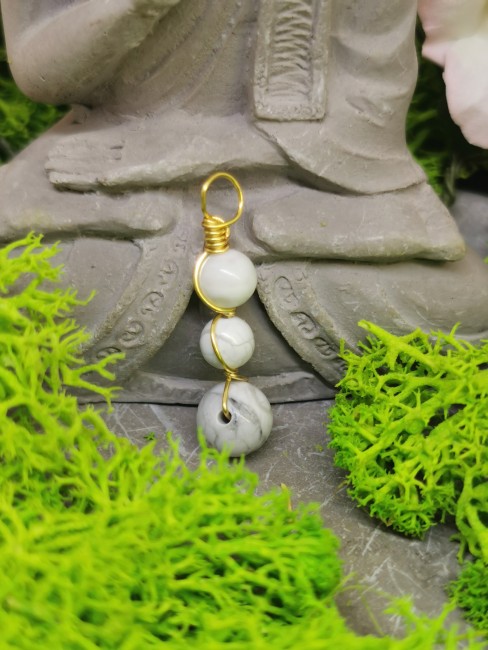 pendentif howlite naturelle