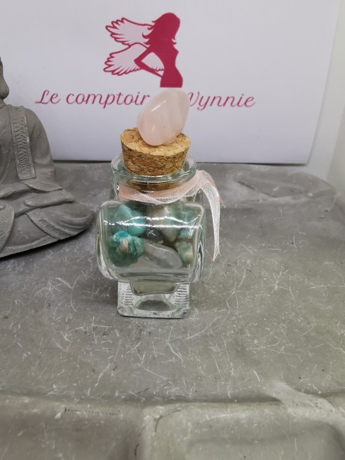 Fiole quartz rose fiole coeur energie positive