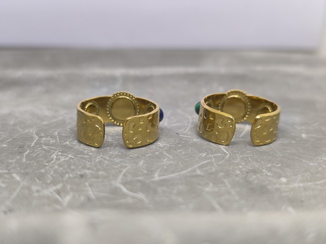 bague acier inoxydable doré