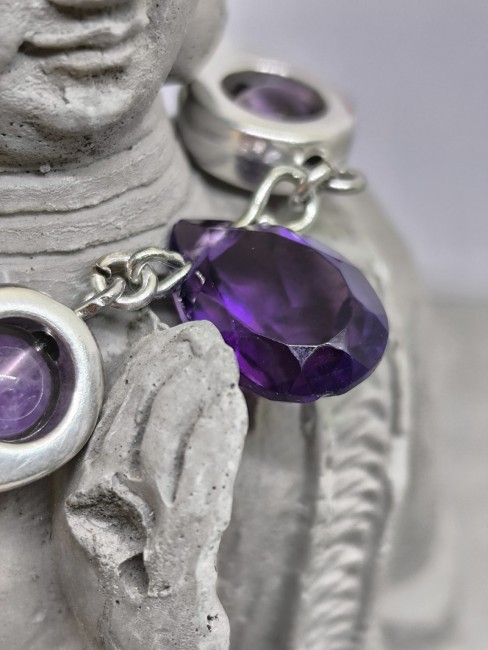 Collier Bracelet Boucles Améthyste – Parure Lithothérapie