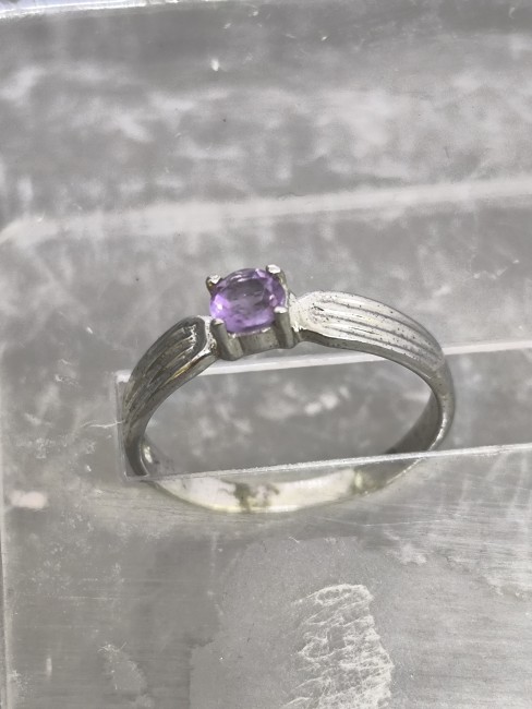 Bijou ésotérique argent améthyste Bague argent pierre naturelle violette