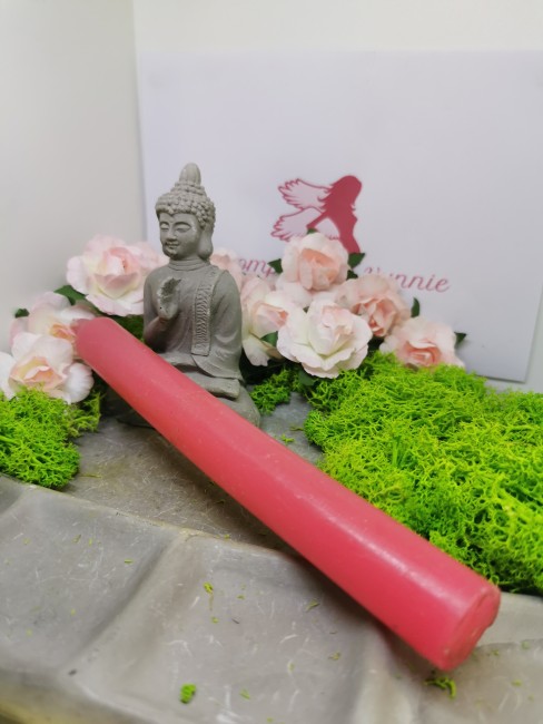 Bougie amour et douceur bougie rose 21 cm