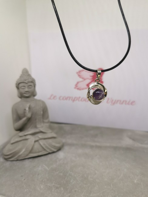 collier pierre violette spirale