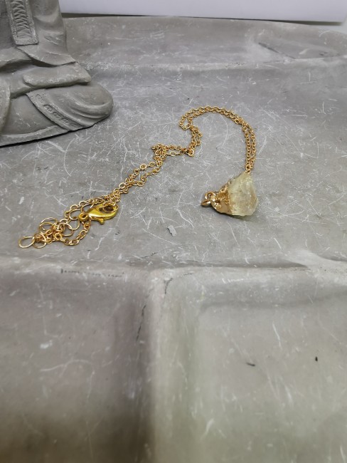 Pendentif Citrine Plaqué Or Pendentif citrine naturelle doré