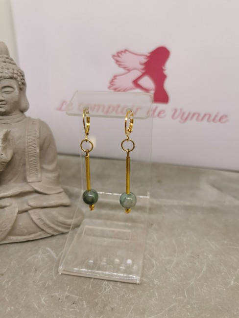 boucles vertes émeraude dorées