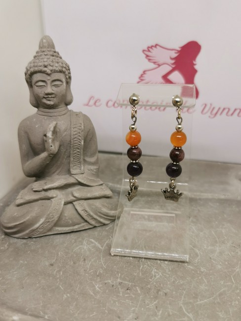 boucles pierre naturelle couronne