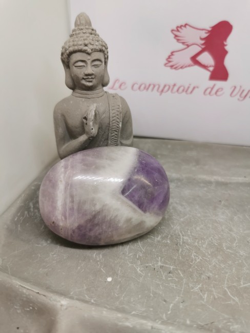 Galet améthyste naturelle poli 6,6 cm