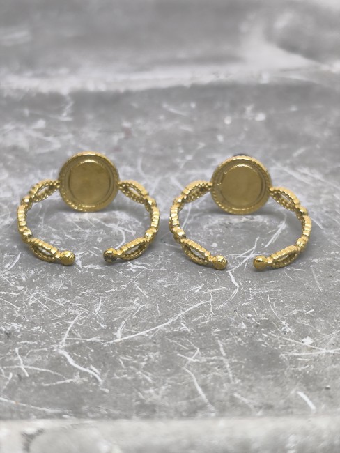 Bague acier doré imitation lapis lazuli bague acier doré imitation lapis lazuli