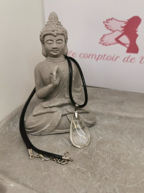 pendentif cristal de roche poli naturel