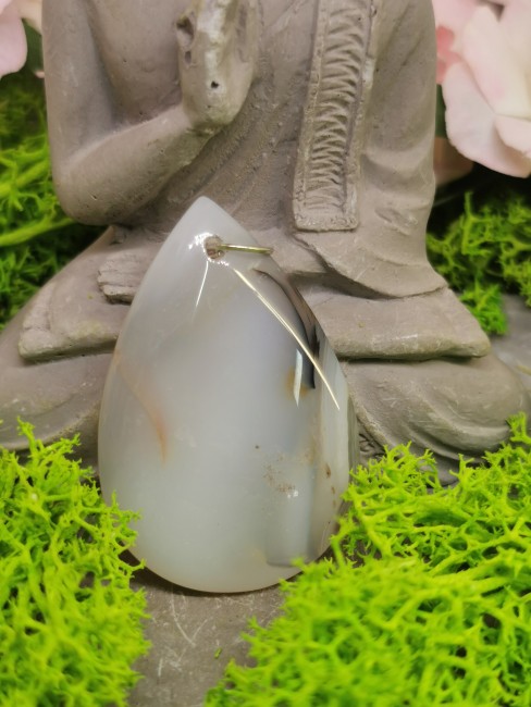 Pierre agate forme goutte pendentif pierre agate polie