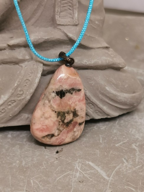 Pendentif Chakra Cœur Rhodochrosite Pendentif pierre d’amour rhodochrosite