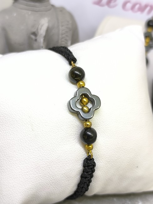 Bracelet de protection et d’ancrage Bracelet protection hématite agate noire