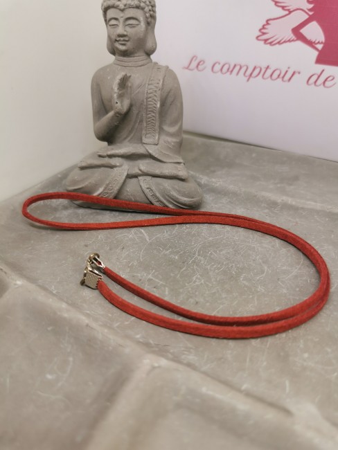 collier cordon bleu marron rouge