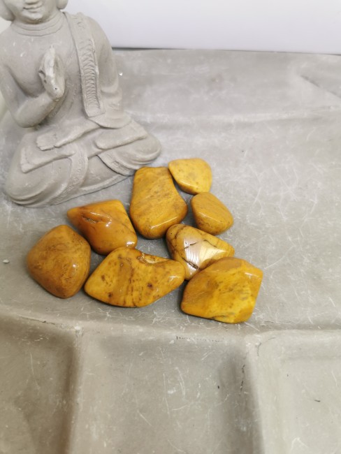 pierre roulée jaspe jaune naturelle