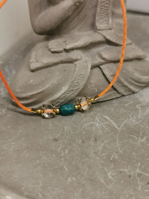 bracelet pierres naturelles bleu vert et transparent
