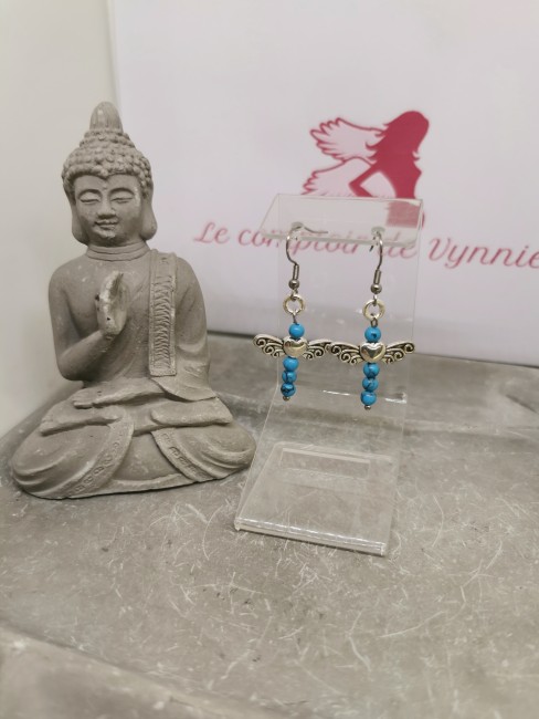 bijoux ange howlite bleue lithothérapie