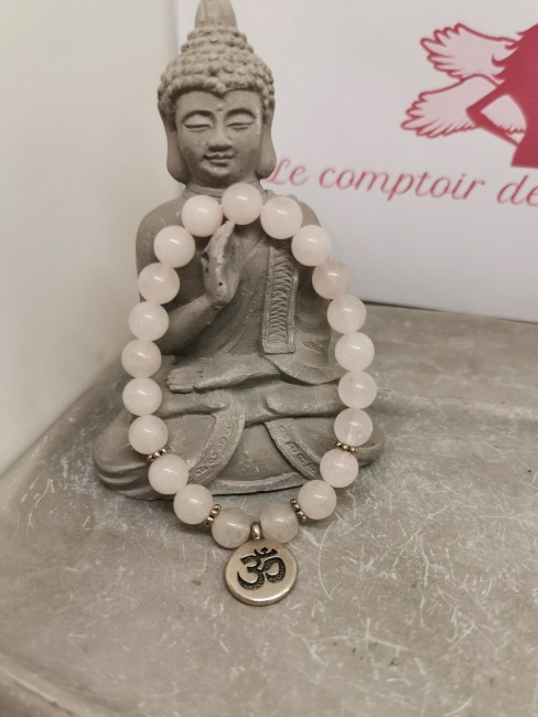 bracelet quartz rose pierre naturelle 8 mm